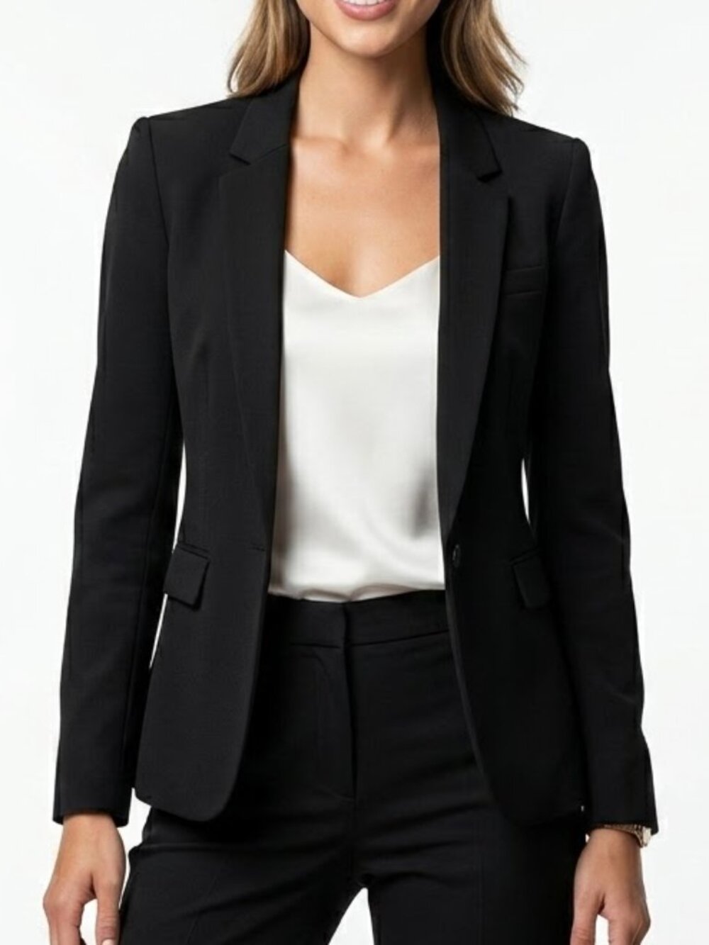 Candie's Whimsigoth Black Open Front Blazer Floral Lining Tailored Tailored XS